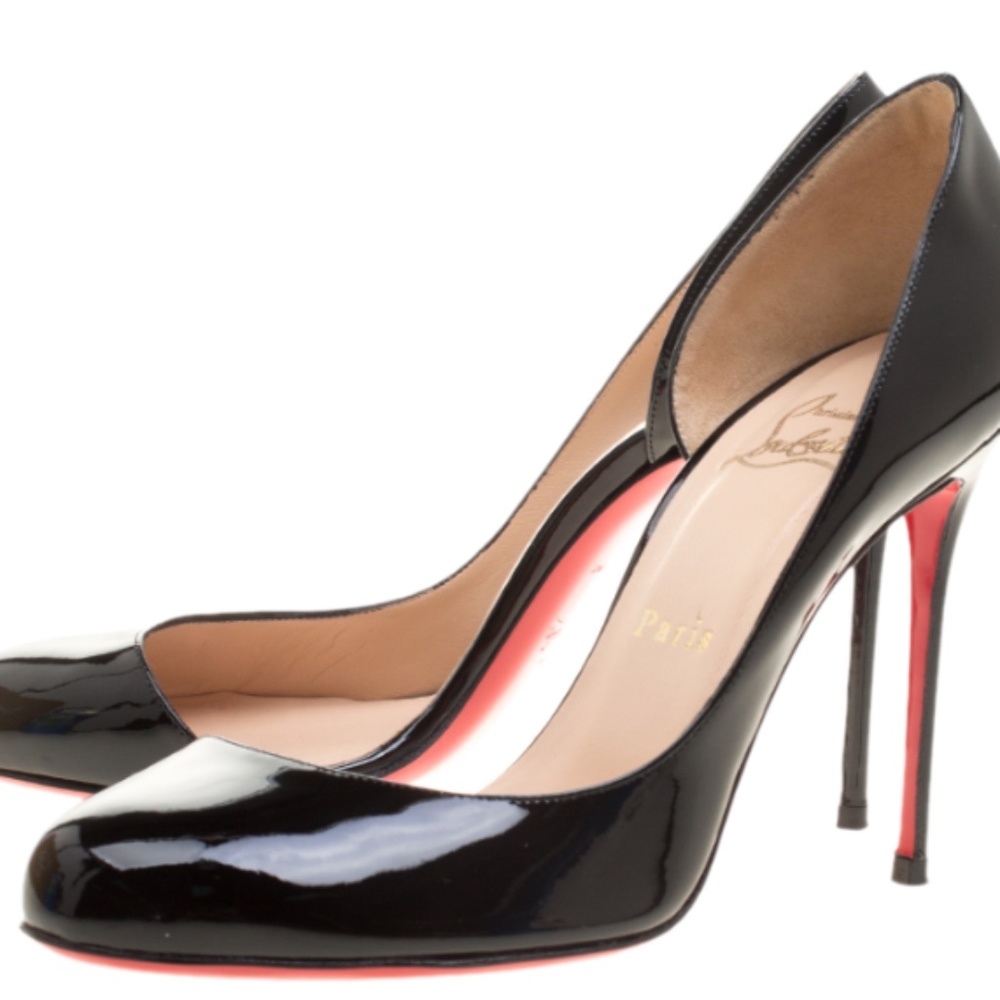 Christian Louboutin Black Patent Leather Helmour D'orsay Pumps